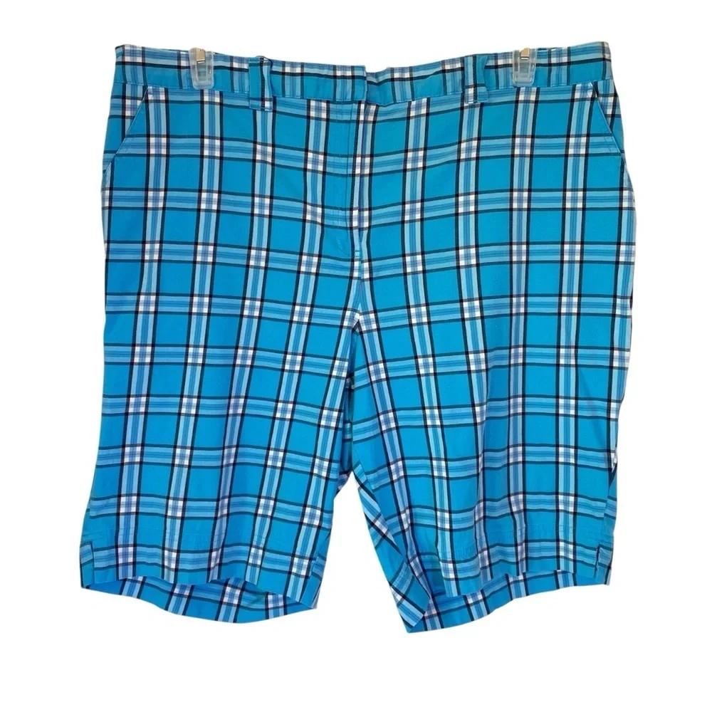 KIM ROGERS Women's plus size 18w Blue Plaid Women’s Bermuda style Shorts